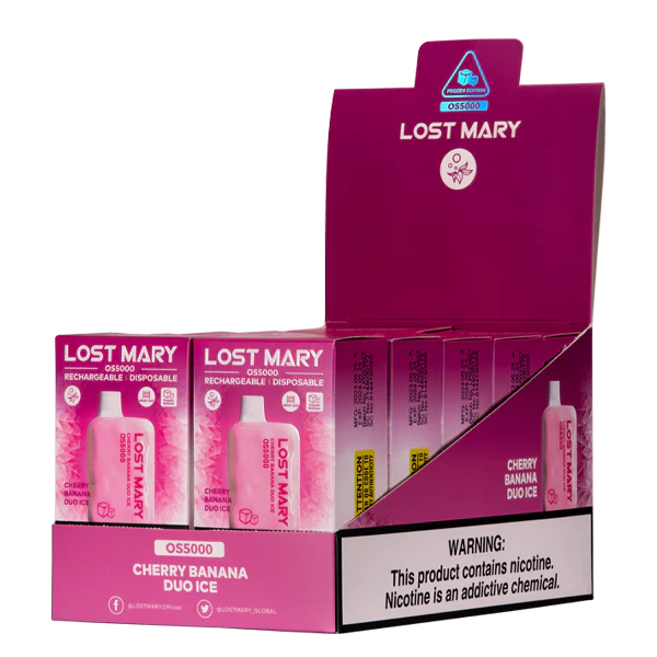 Jugo De Vapeo hielo dúo cereza plátano D4H84F108 LOST MARY OS5000