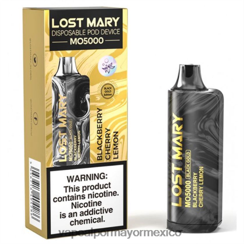 Cigarrillo Electrónico Al Por Mayor mora cereza limón D4H84F343 LOST MARY MO5000 oro negro 10ml
