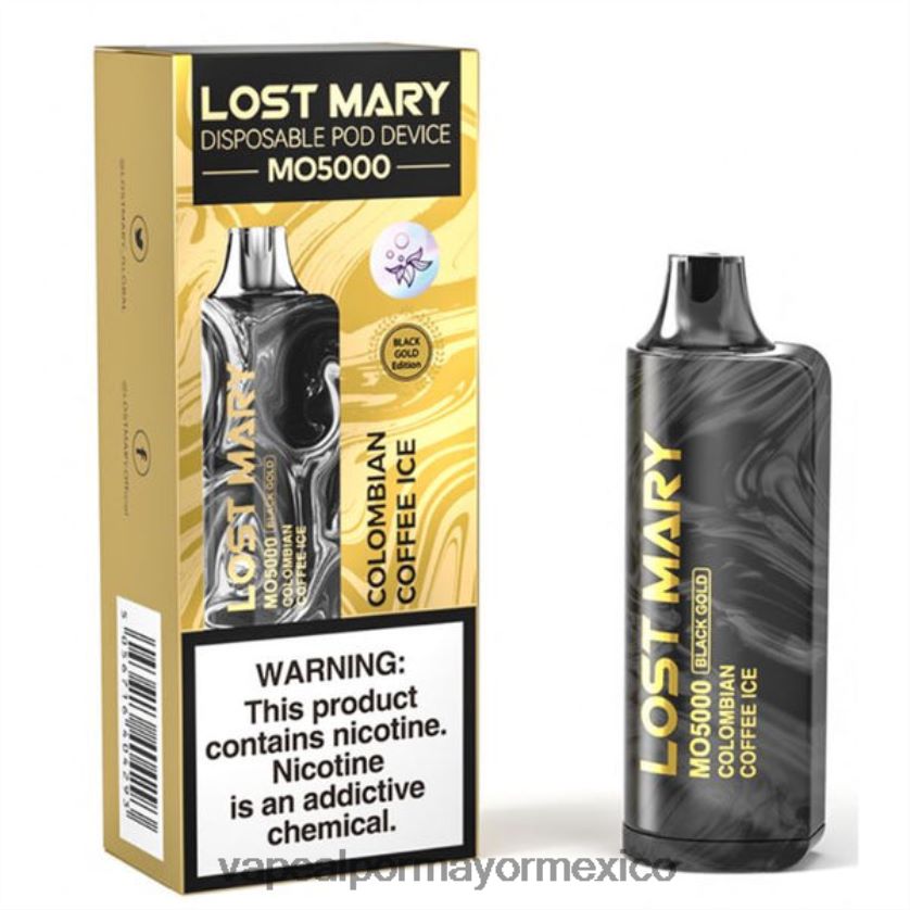Vaporizador Al Por Mayor helado de café colombiano D4H84F344 LOST MARY MO5000 oro negro 10ml