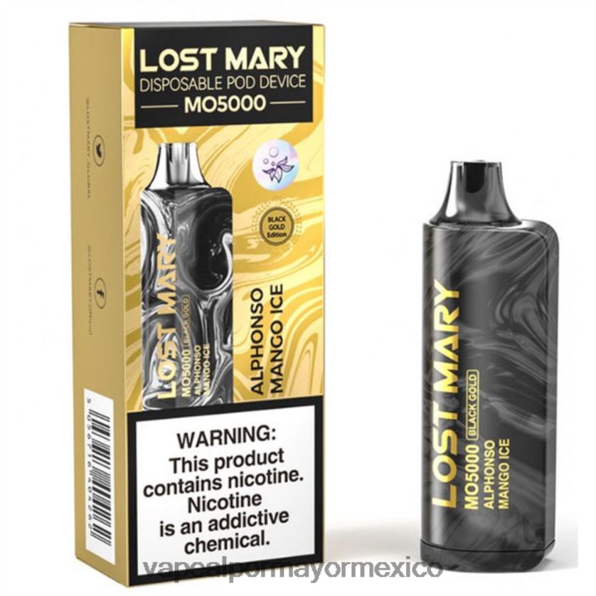 Vaporizador Desechable Precio hielo de mango alphonso D4H84F342 LOST MARY MO5000 oro negro 10ml