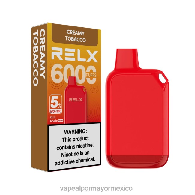 Jugo De Vapeo - RELX Crush Pocket 6000 5% alto nic tabaco cremoso 46PP428