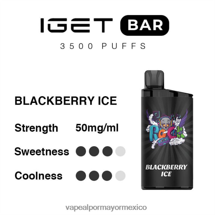 Vape Al Por Mayor Mexico hielo de mora D4H84F91 IGET BAR 3500 5% nicotina